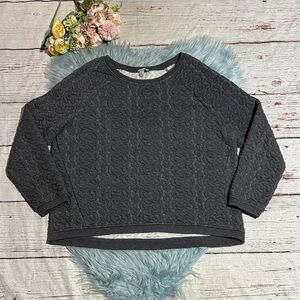 Halogen Grey Textured Quilted Sweatshirt sz XL